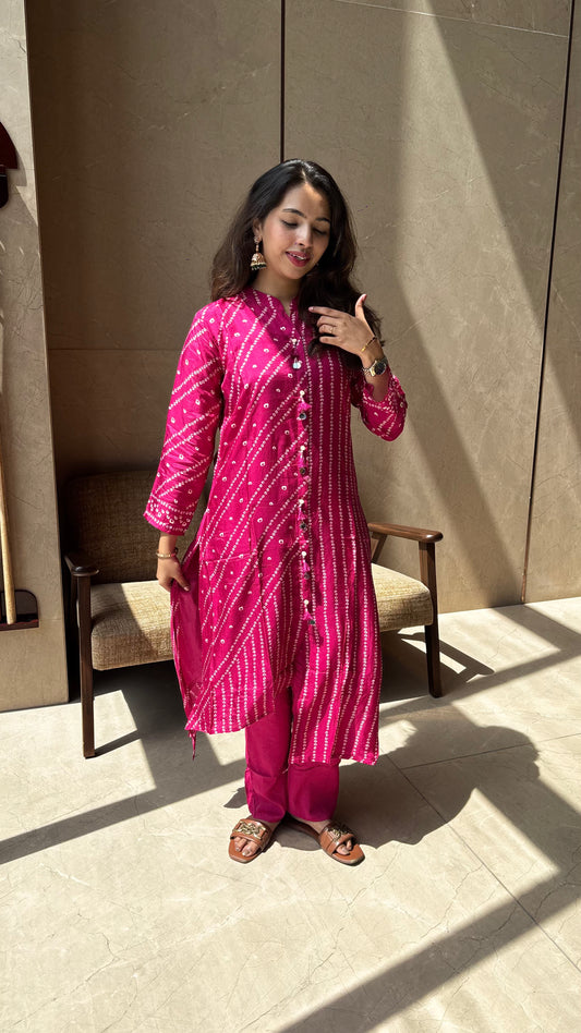 PINK BANDHEJ CASUAL WEAR