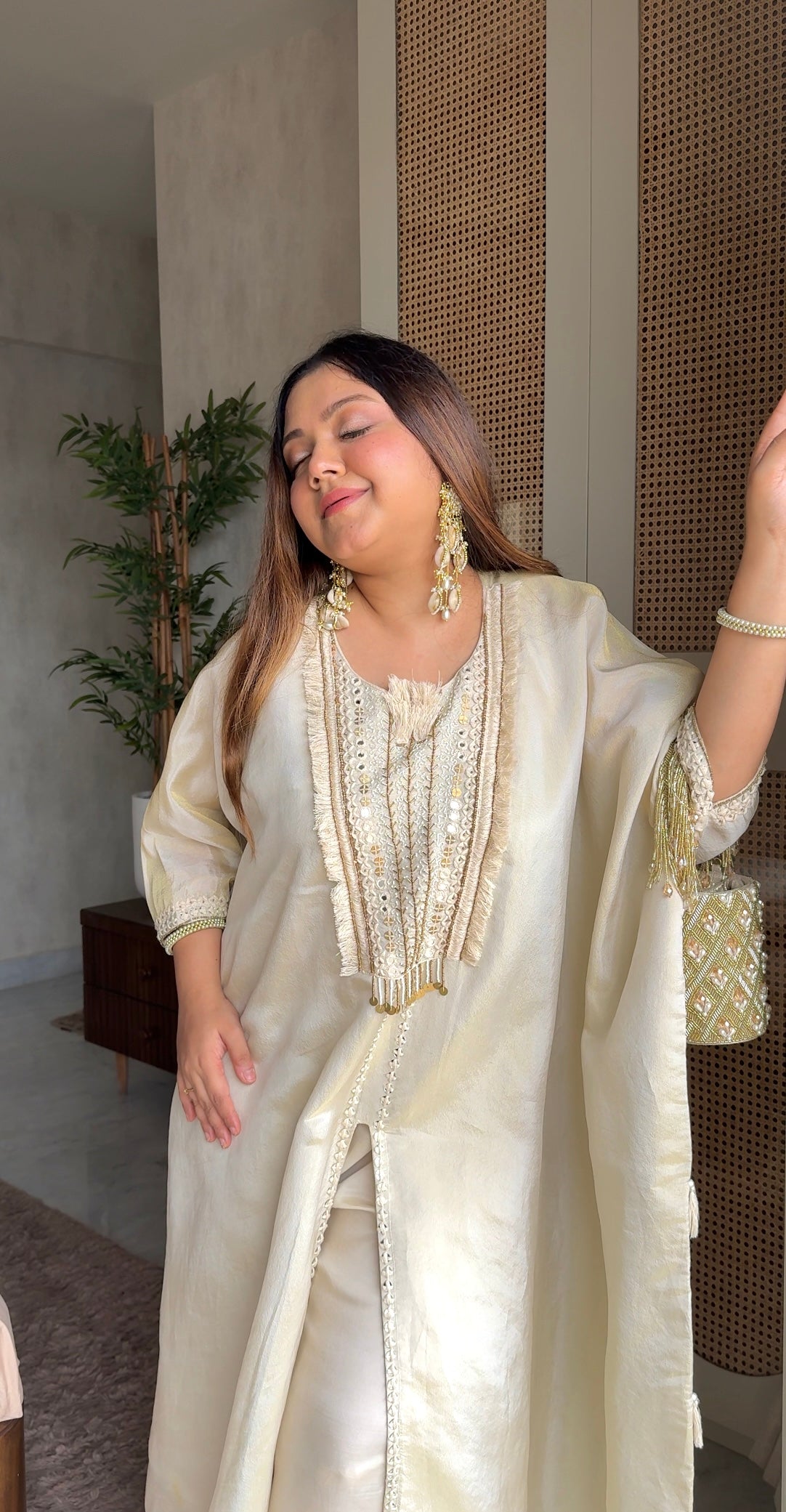 BEIGE BOHO KAFTAN