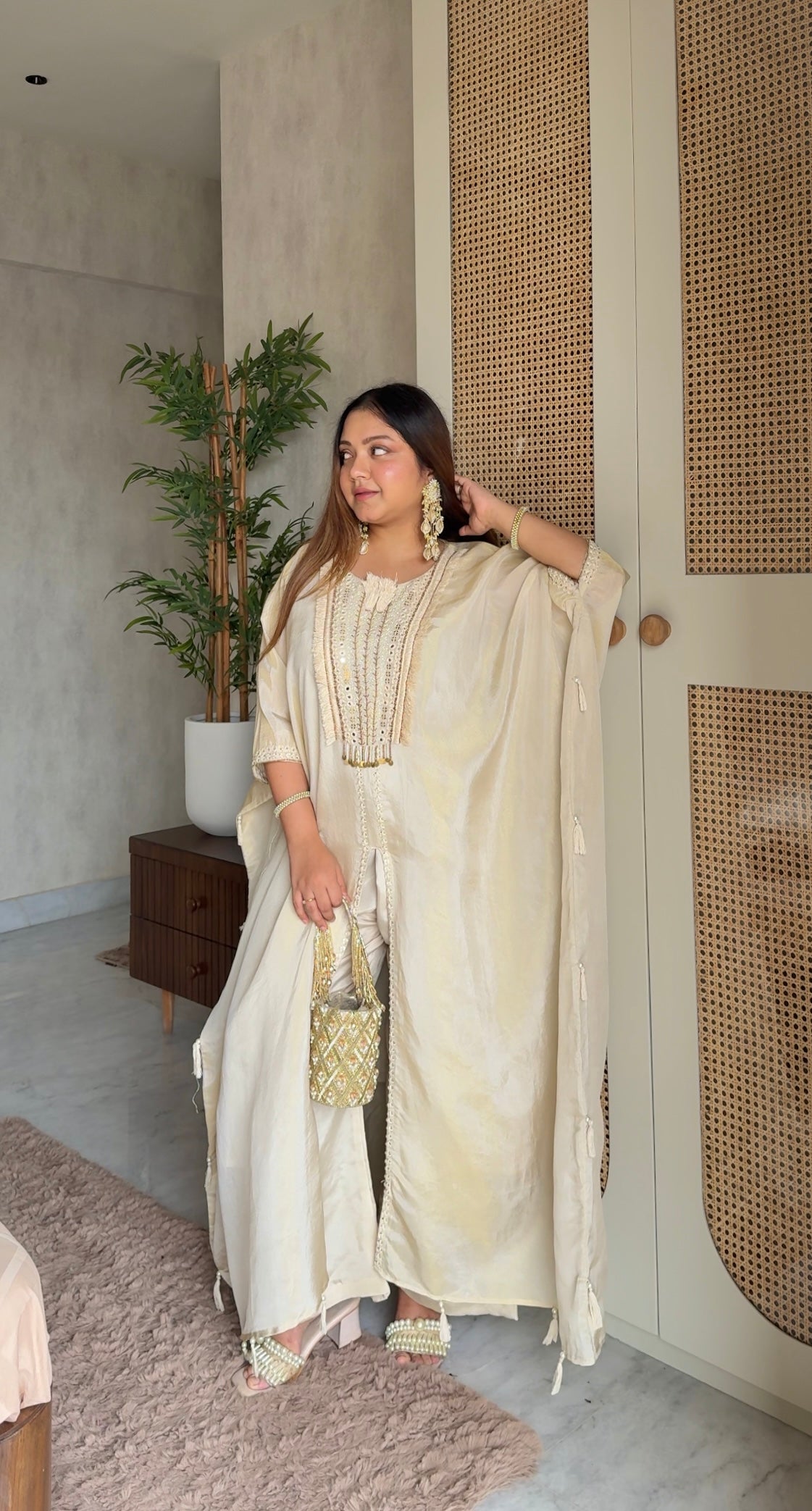 BEIGE BOHO KAFTAN