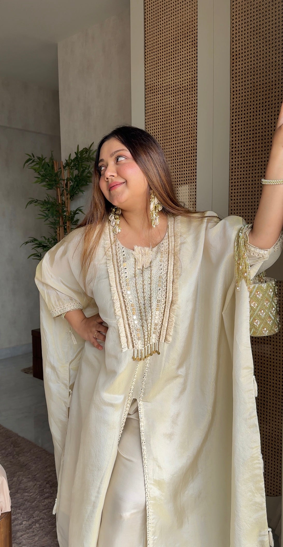 BEIGE BOHO KAFTAN