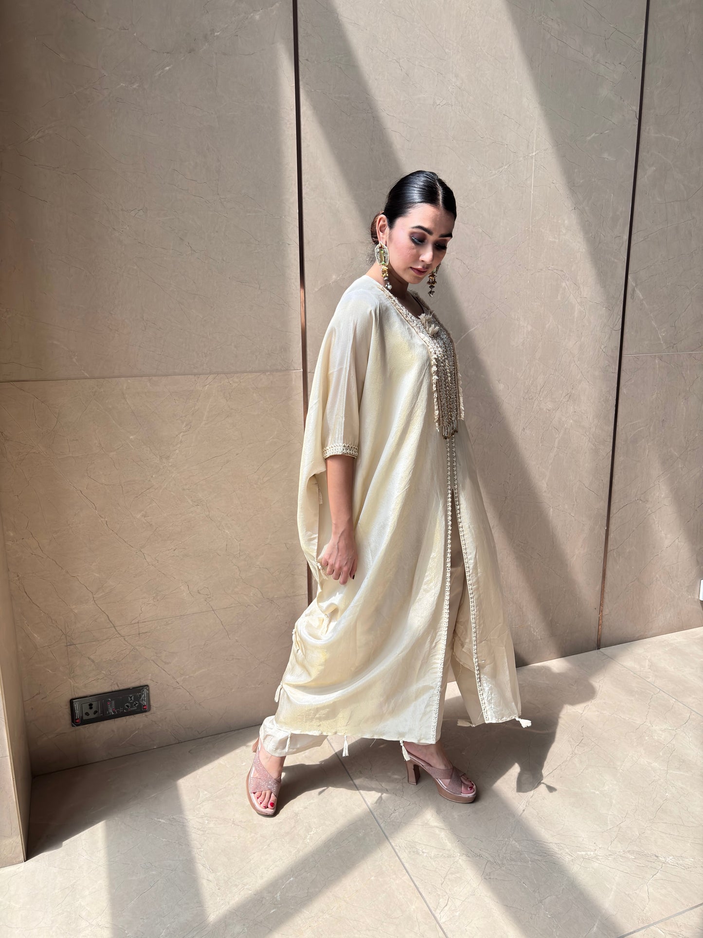BEIGE BOHO KAFTAN