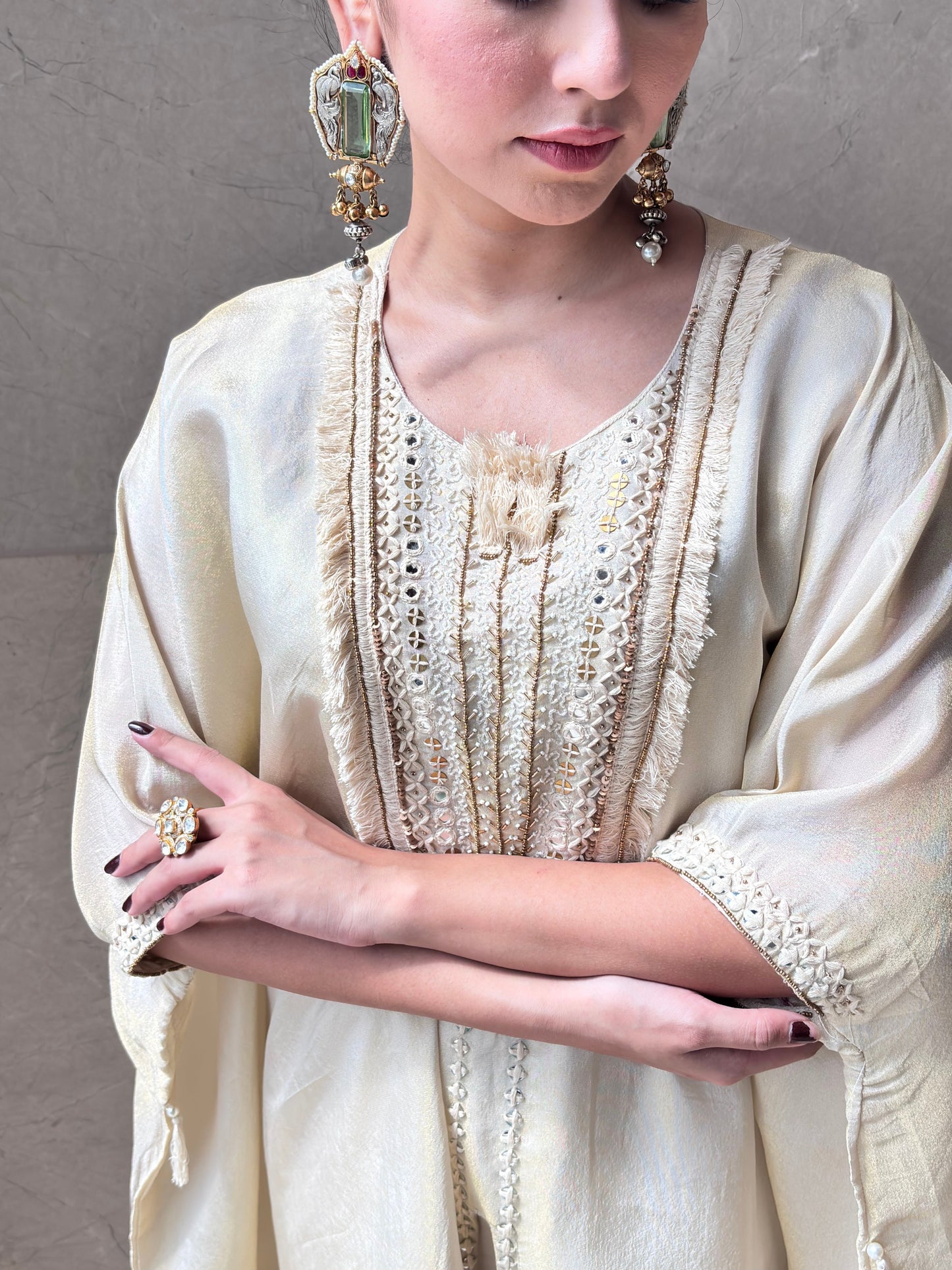 BEIGE BOHO KAFTAN