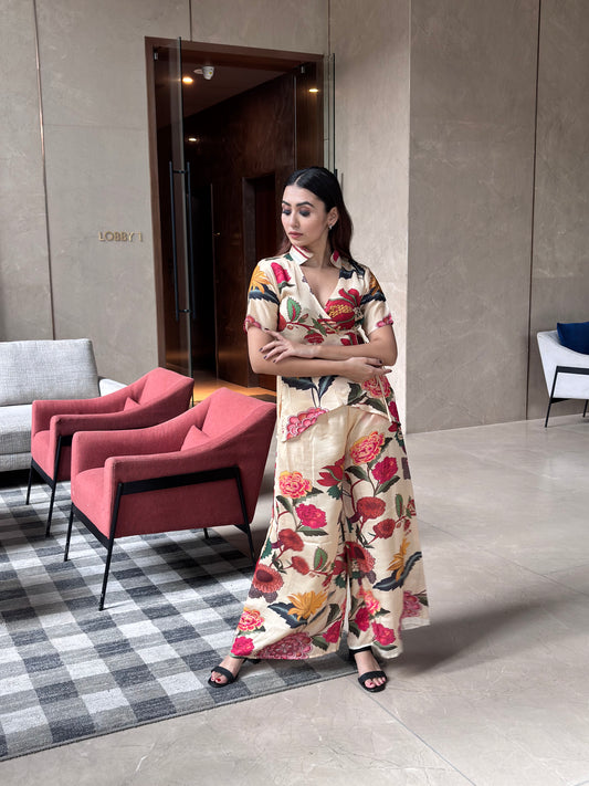 BEIGE FLORAL ENSEMBLE