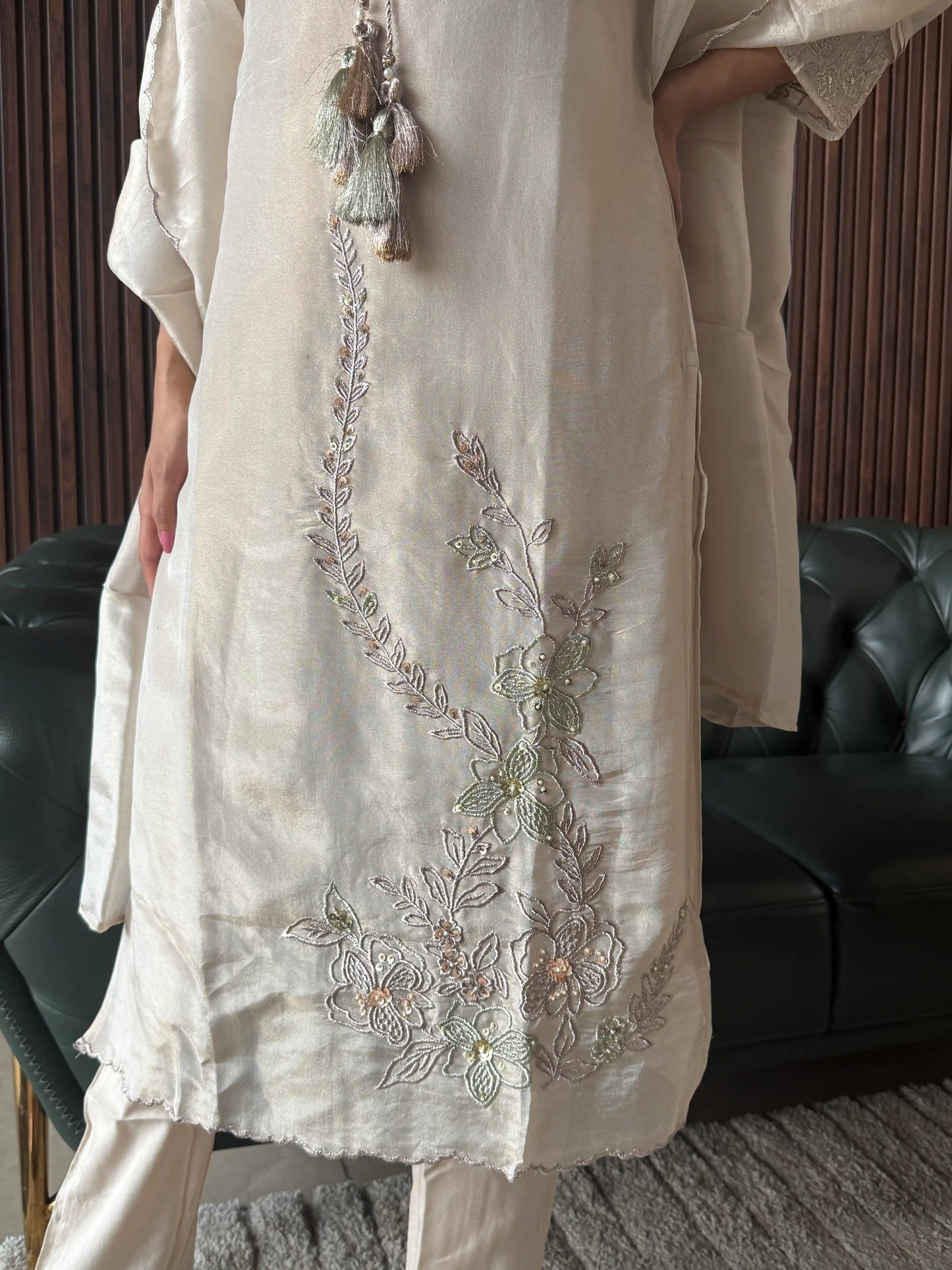 IVORY GRACE EMBROIDERED SUIT SET