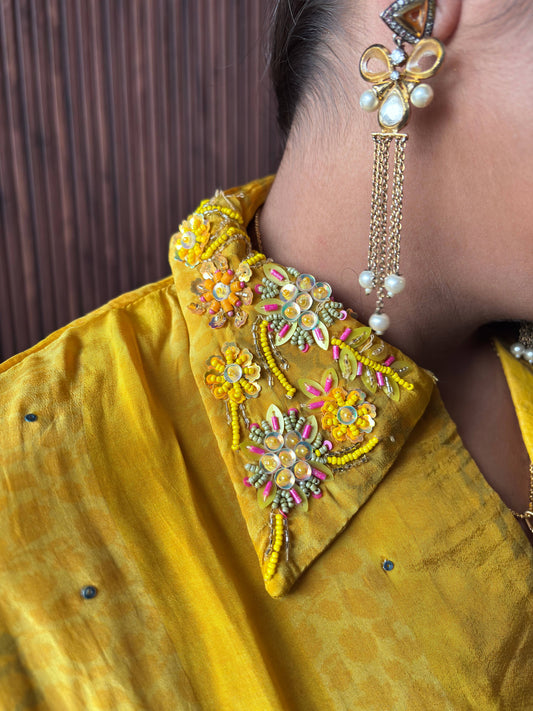 YELLOW PRINT INDO WESTERN