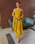 MUSTARD EMBROIDERED KURTA SET