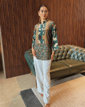GREEN ABSTRACT PRINTED TUNIC