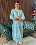MINT EMBROIDERED STRAIGHT KURTA
