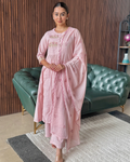 BLUSH PINK ANARKALI SUIT SET