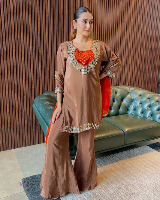 AMBER MIRROR WORK SUIT SET