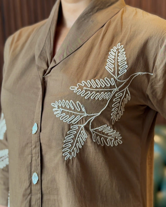 BEIGE PRINTED SHIRT