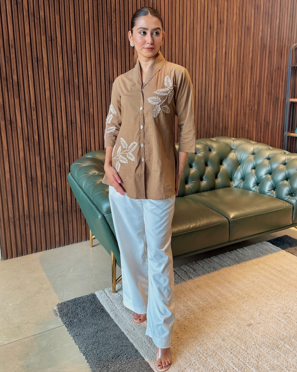 BEIGE PRINTED SHIRT