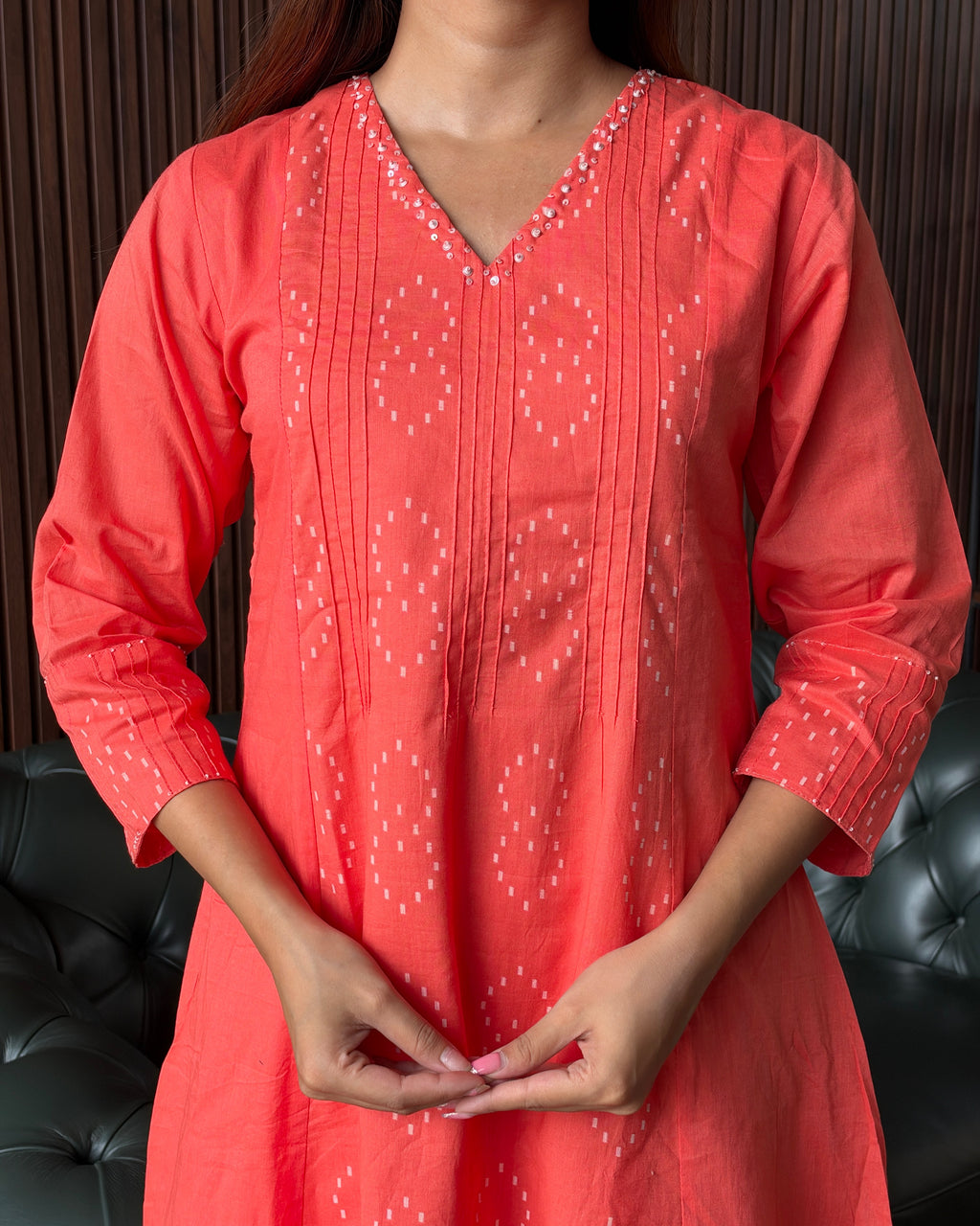 Scarlet Bloom Kurti Set