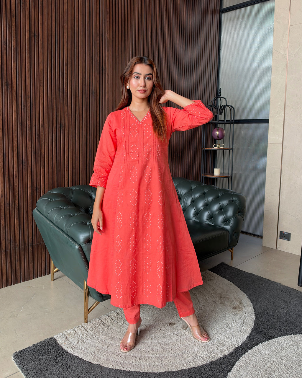 Scarlet Bloom Kurti Set