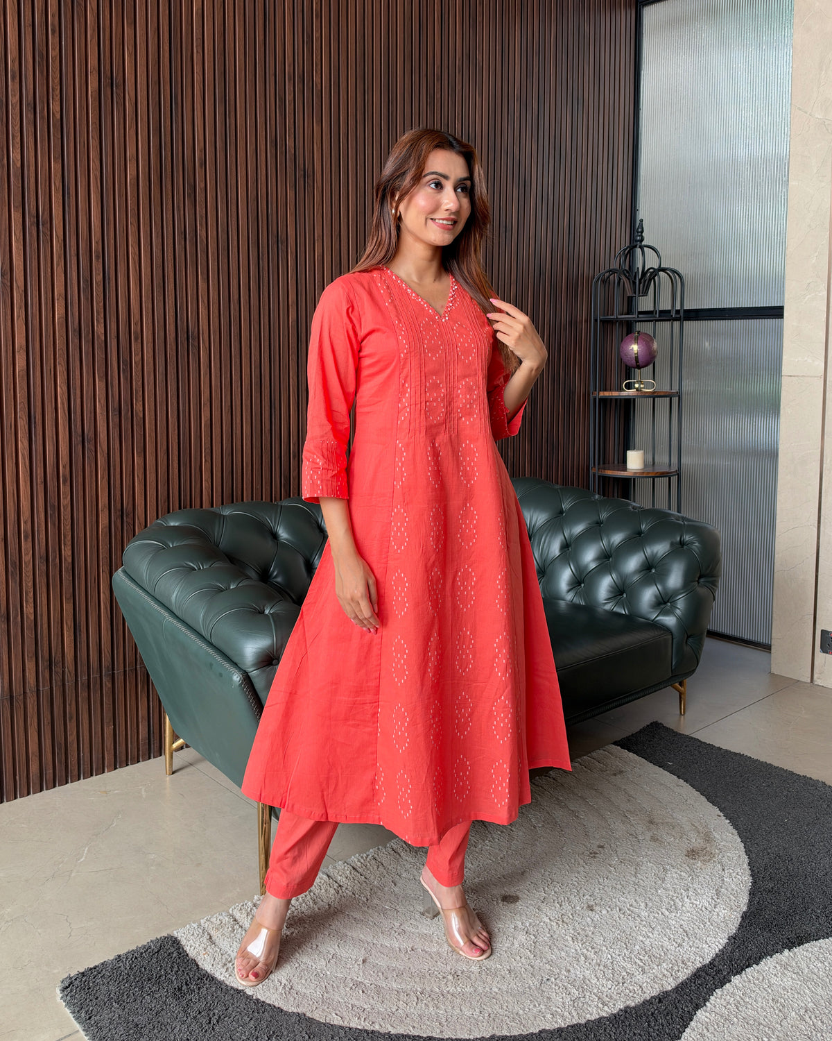 Scarlet Bloom Kurti Set