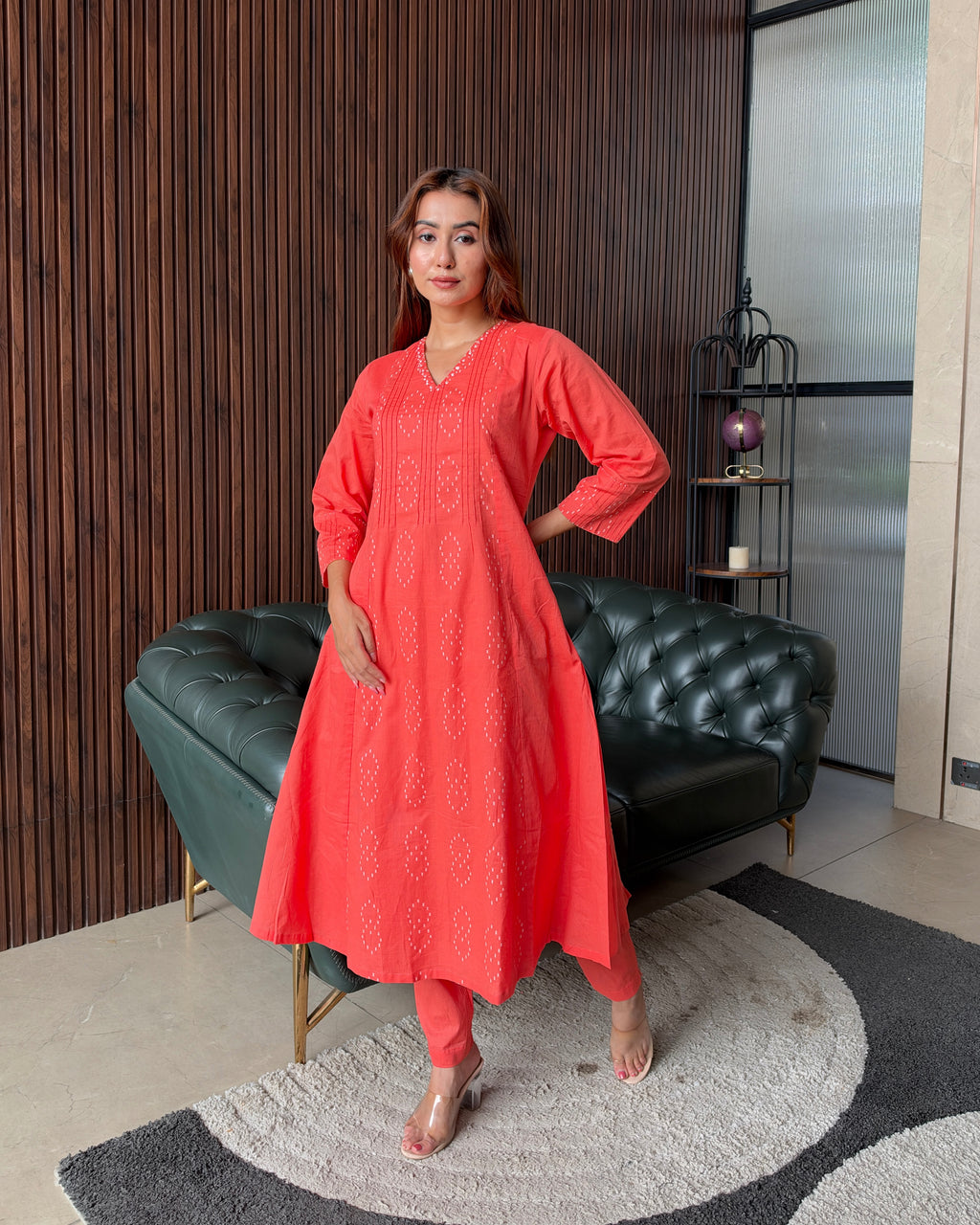 Scarlet Bloom Kurti Set