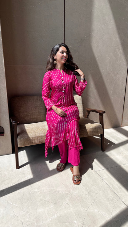 PINK BANDHEJ CASUAL WEAR