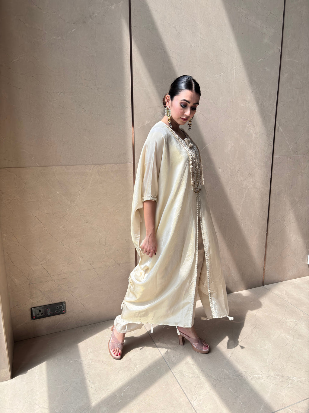 BEIGE BOHO KAFTAN