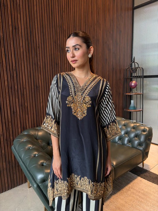 NOIR STRIPE EMBELLISHED COORD SET