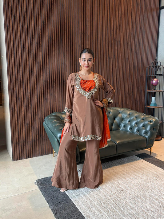 AMBER MIRROR WORK SUIT SET