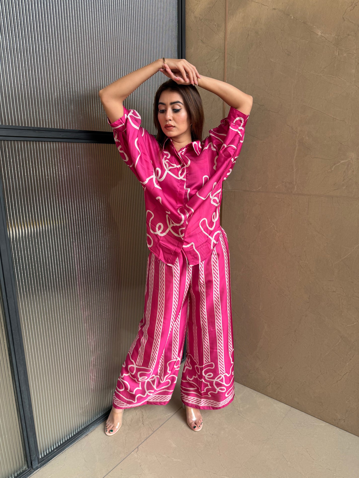 FUCHSIA WAVE PRINT SET