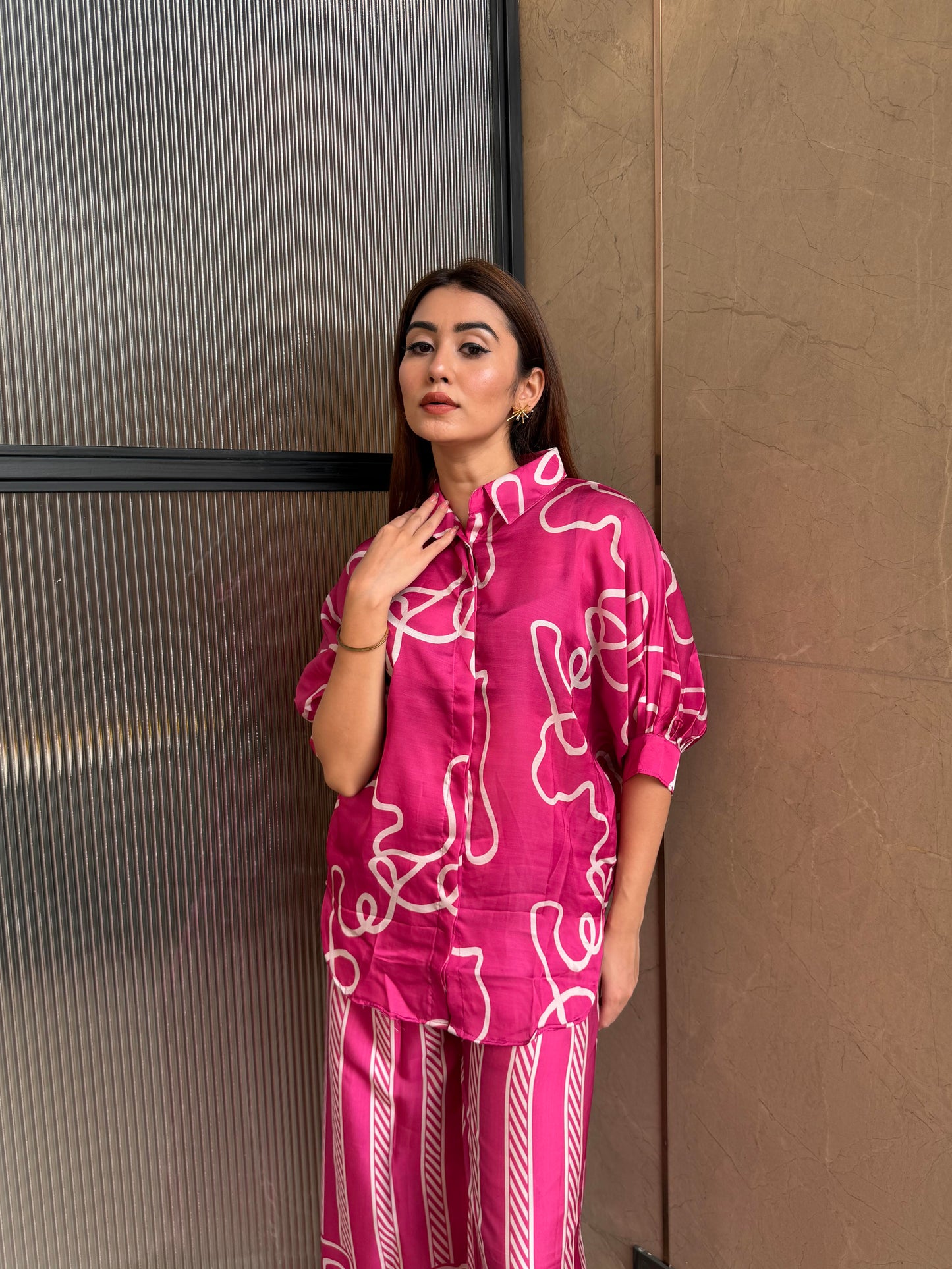 FUCHSIA WAVE PRINT SET