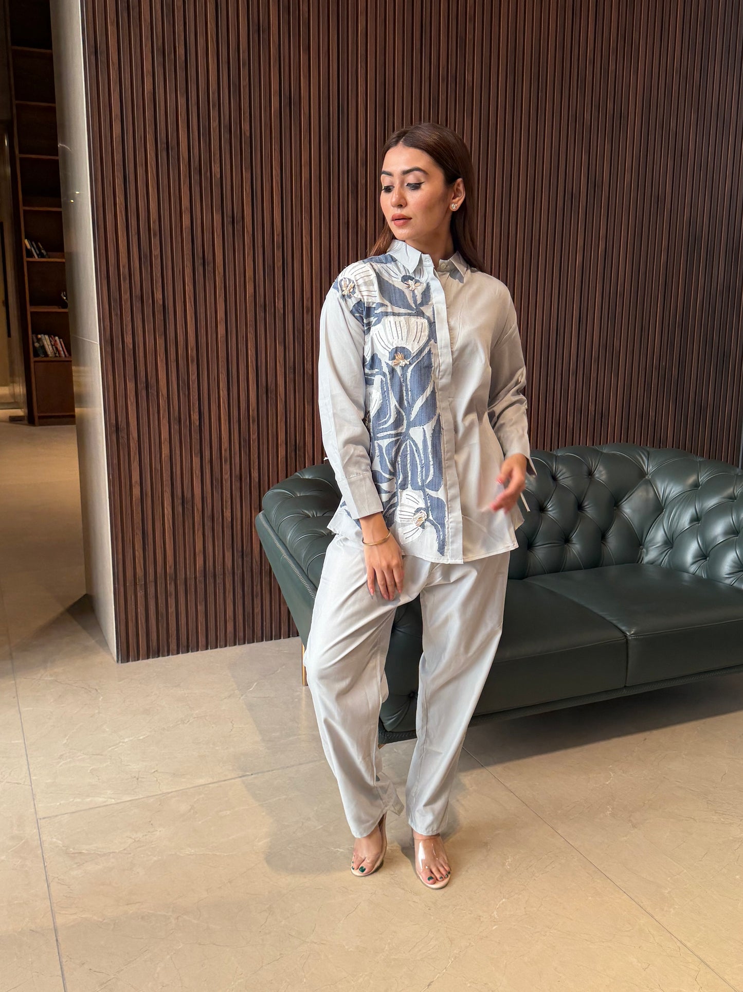 ICE BLUE BOTANICAL CO-ORD SET