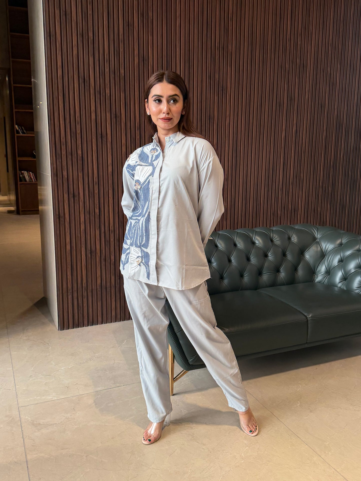 ICE BLUE BOTANICAL CO-ORD SET