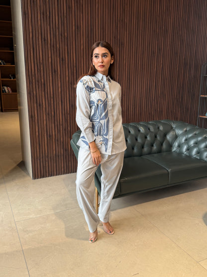 ICE BLUE BOTANICAL CO-ORD SET