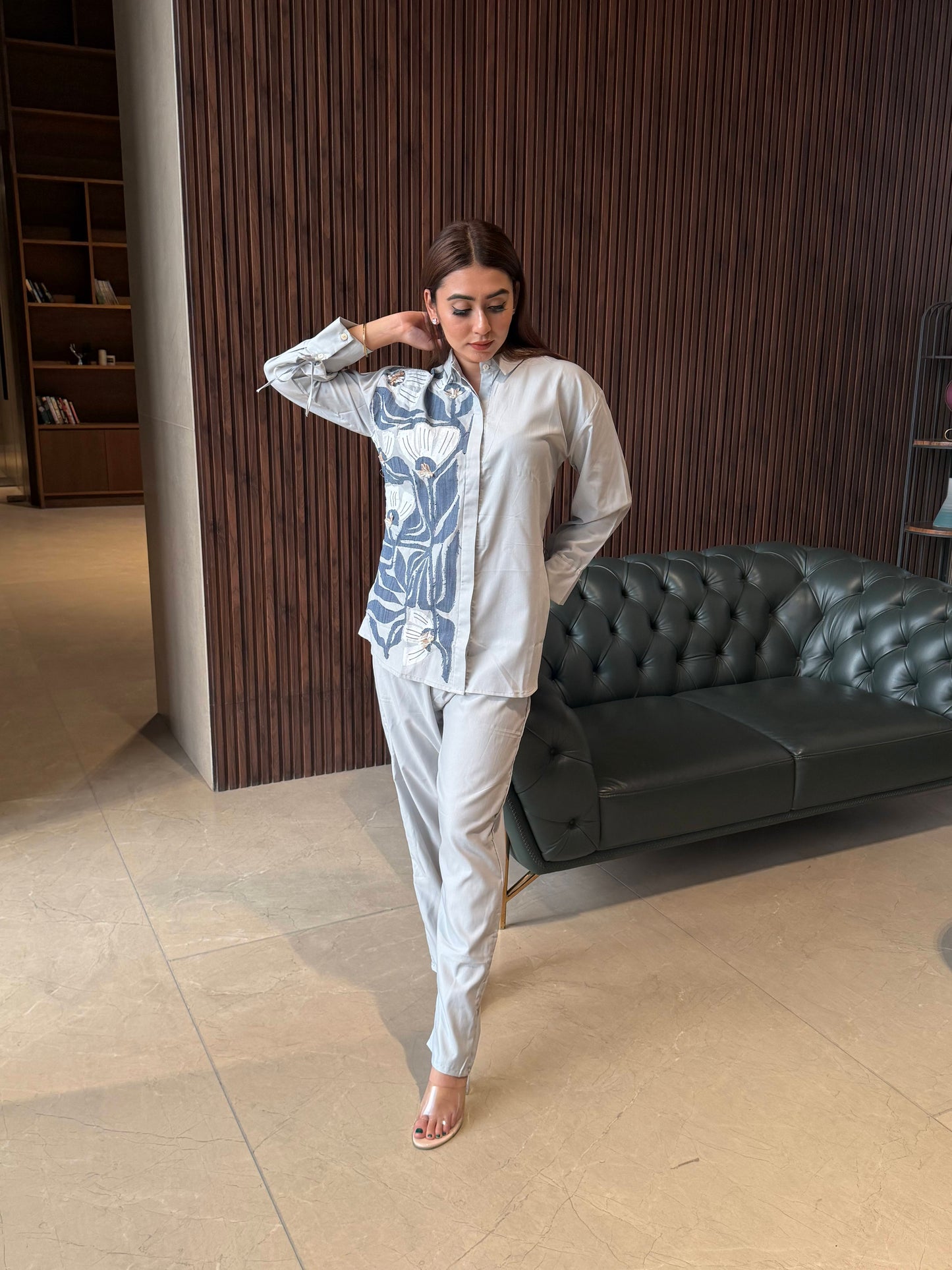 ICE BLUE BOTANICAL CO-ORD SET