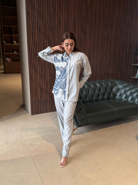 ICE BLUE BOTANICAL CO-ORD SET