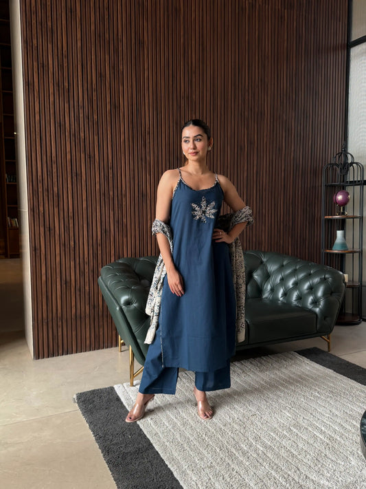 INDIGO EMBELLISHED KURTA SET