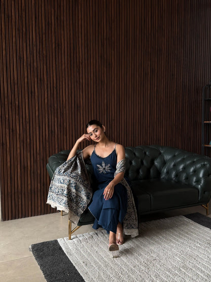 INDIGO EMBELLISHED KURTA SET