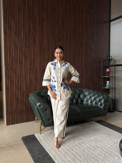 BEIGE PRINTED CO-ORD SET