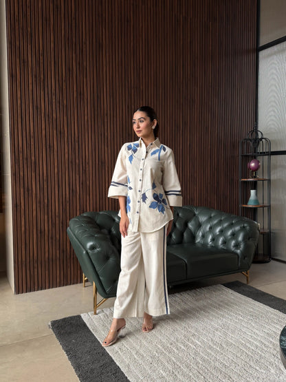 BEIGE PRINTED CO-ORD SET