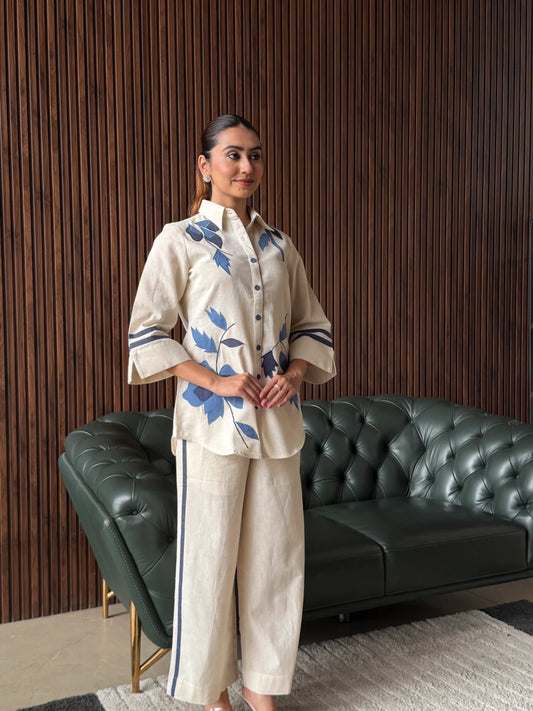 BEIGE PRINTED CO-ORD SET