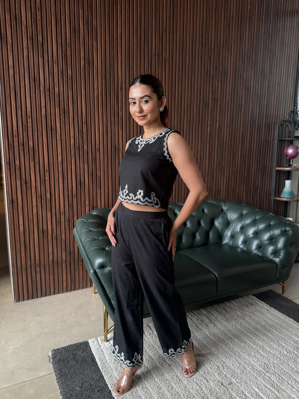 NOIR EMBROIDERED CO-ORD SET