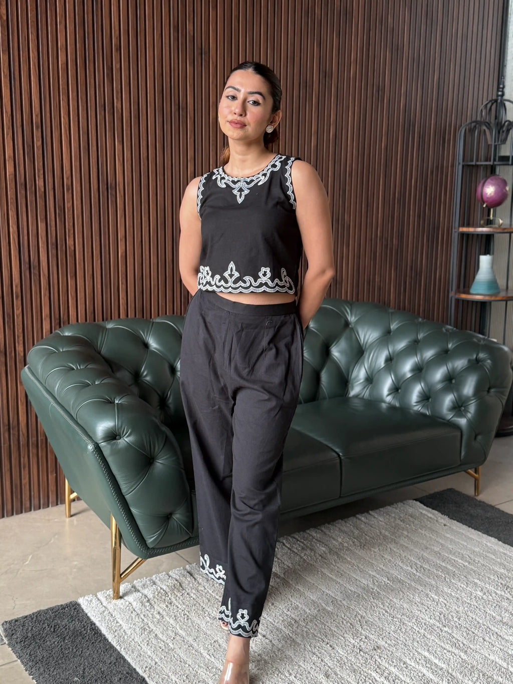 NOIR EMBROIDERED CO-ORD SET