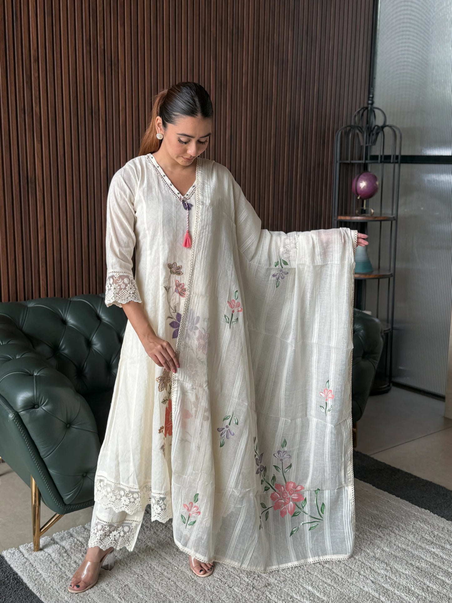 IVORY BLOOM HANDCRAFTED SUIT SET