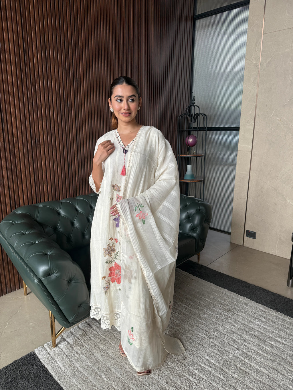 IVORY BLOOM HANDCRAFTED SUIT SET