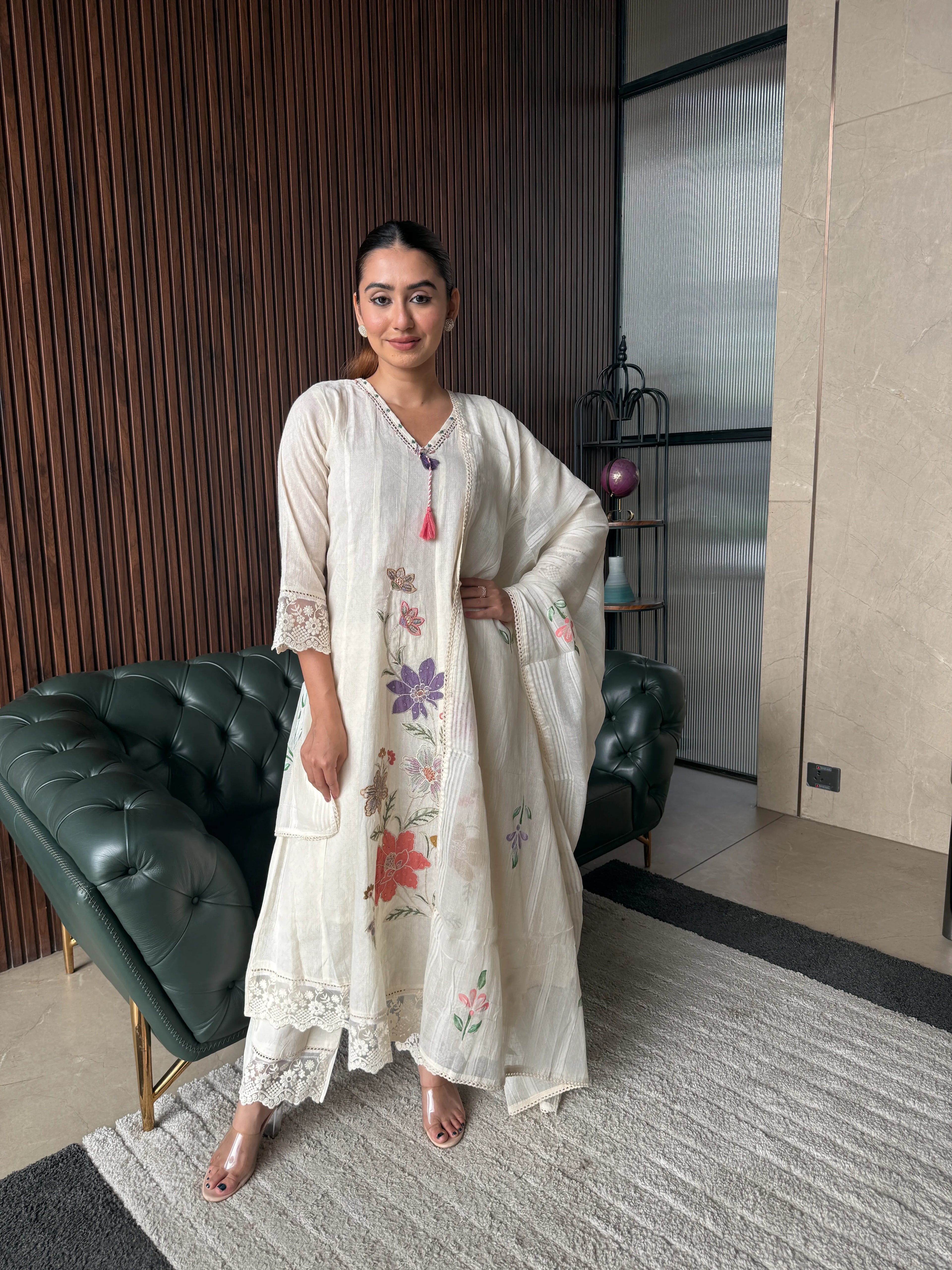IVORY BLOOM HANDCRAFTED SUIT SET