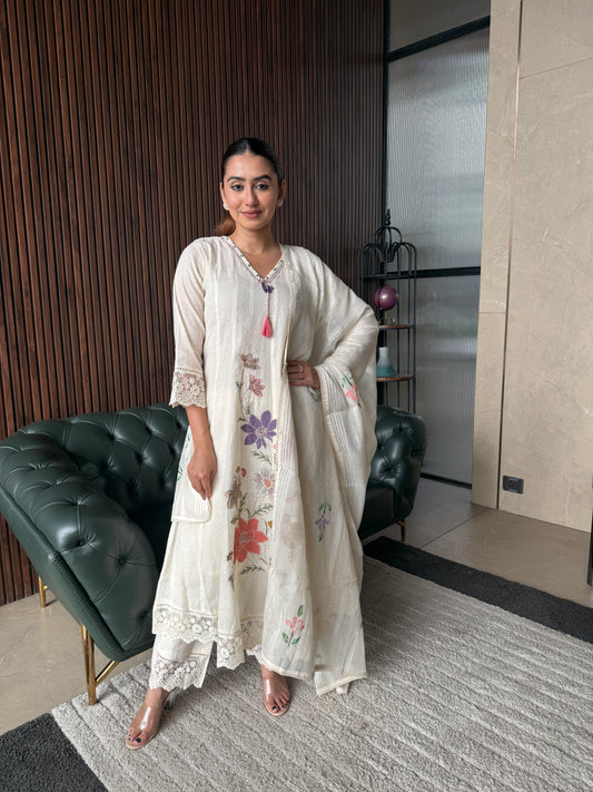 IVORY BLOOM HANDCRAFTED SUIT SET