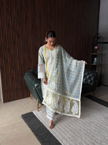 PASTEL KURTA SET WITH DUPATTA