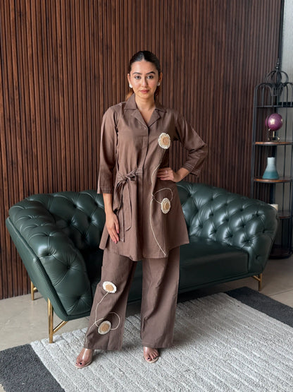 MOCHA APPLIQUÉ CO-ORD SET