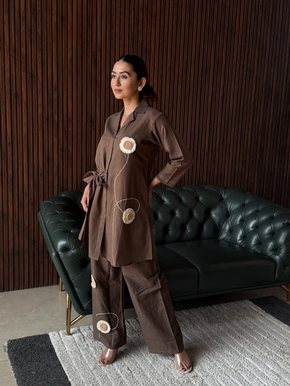 MOCHA APPLIQUÉ CO-ORD SET