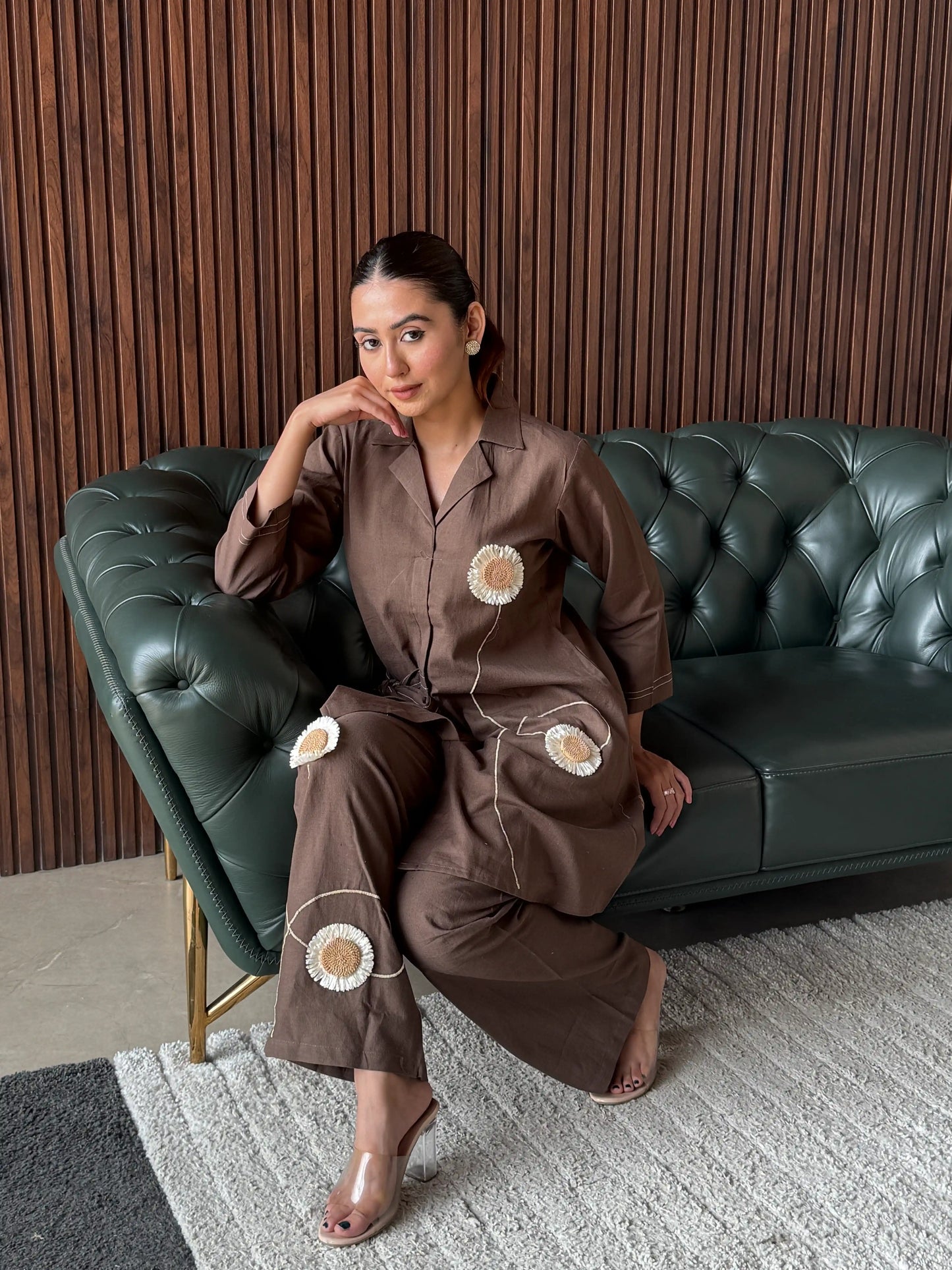 MOCHA APPLIQUÉ CO-ORD SET