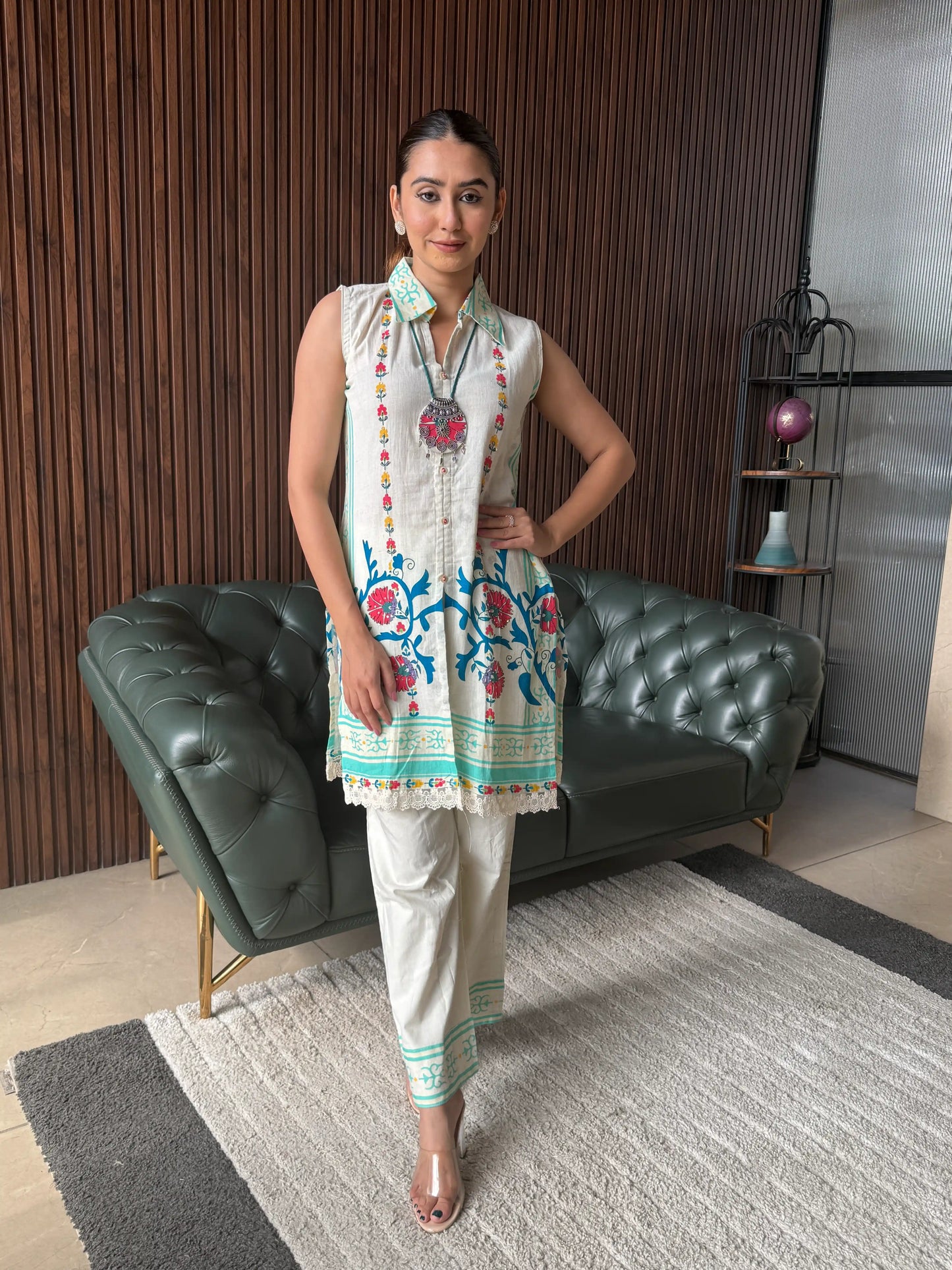 MINT BLOOM STRAIGHT COORD SET