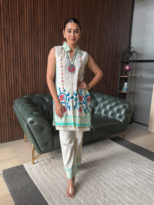 MINT BLOOM STRAIGHT COORD SET