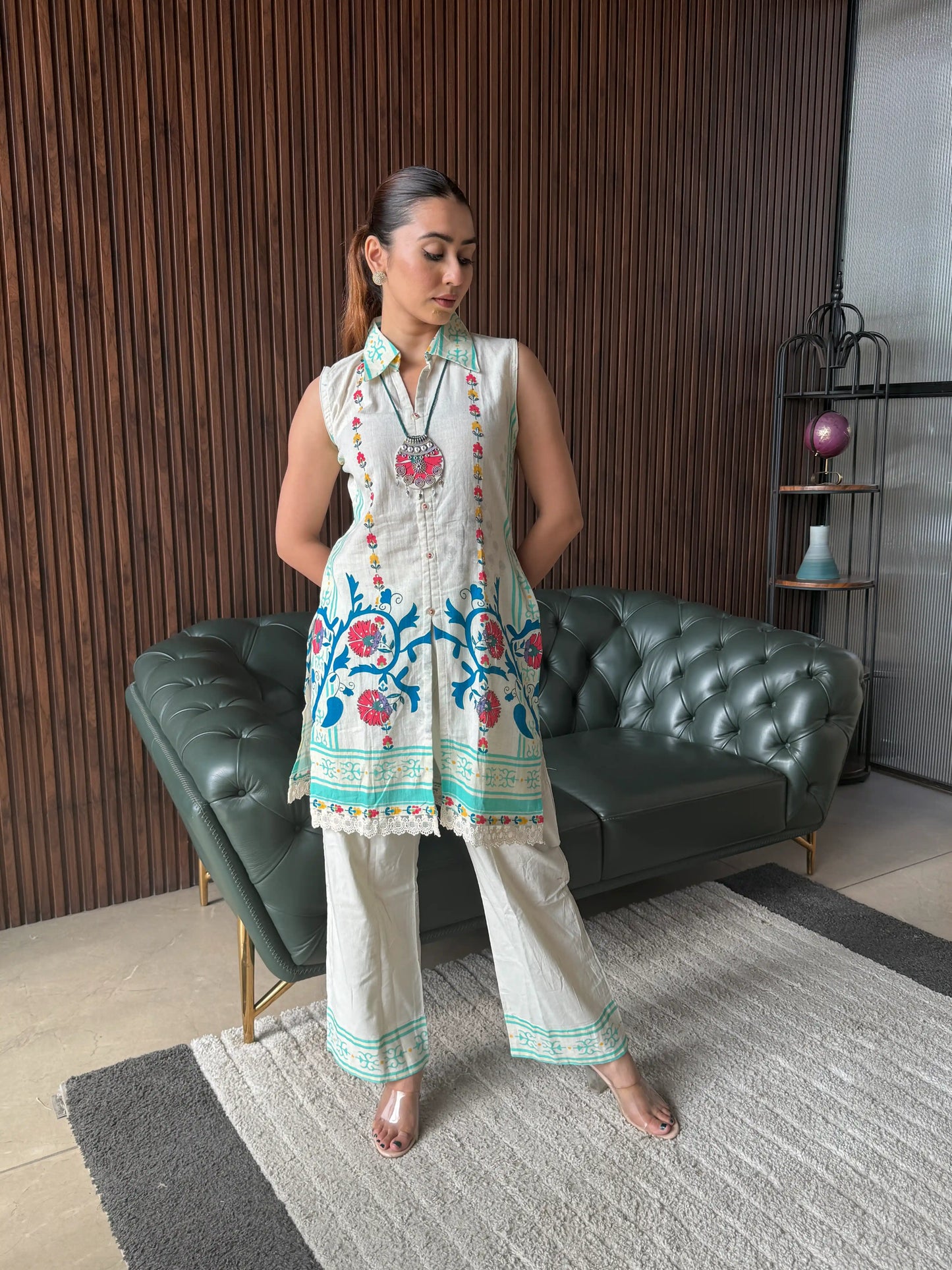 MINT BLOOM STRAIGHT COORD SET