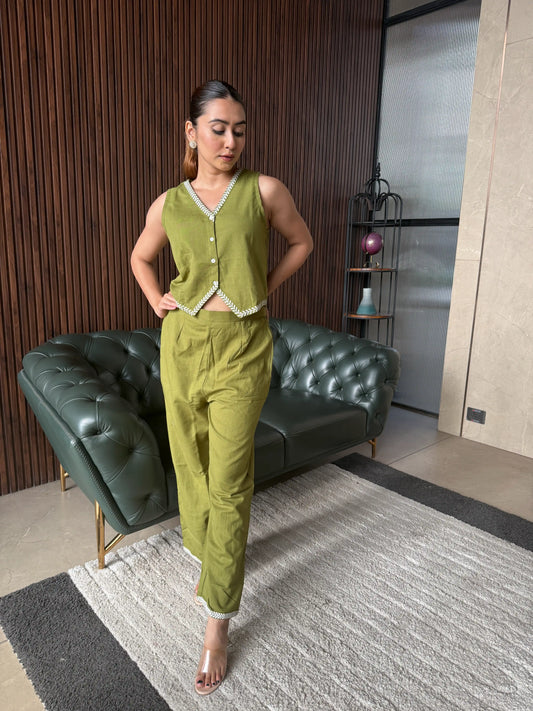 SAGE GREEN LINEN CO-ORD SET